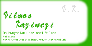 vilmos kazinczi business card